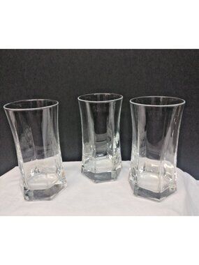 Set Of 3 Lorren Venezia Tumbler  Six Sided Base Multi-sided  5/8"X2"3/4